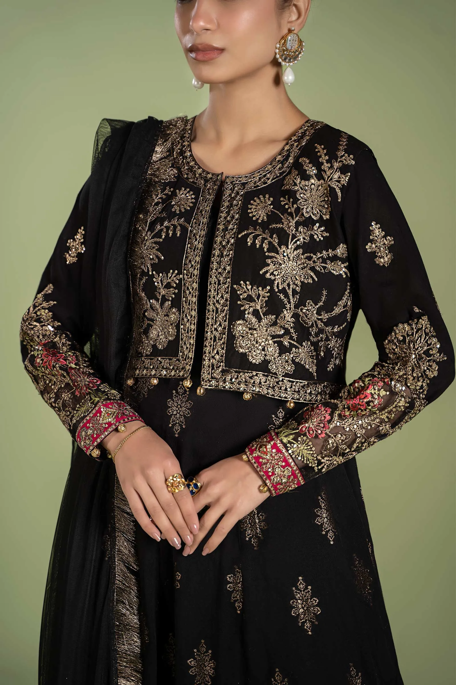3 Piece Printed Jacquard Suit | DW-EF24-26
