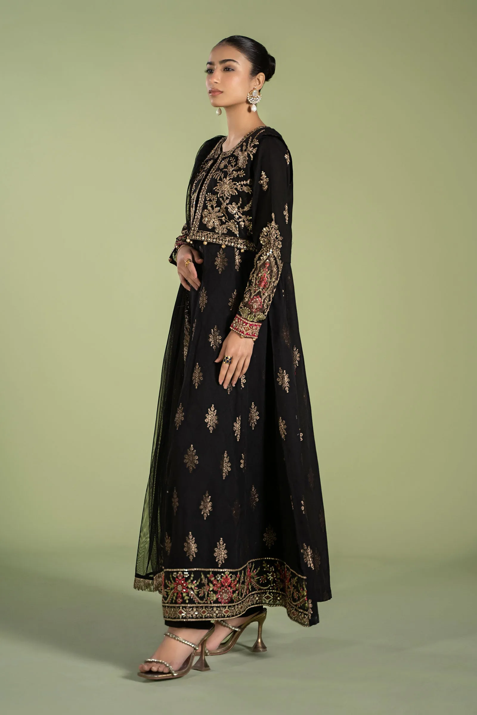 3 Piece Printed Jacquard Suit | DW-EF24-26