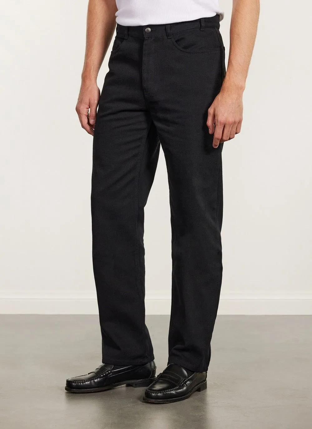 5 Pocket Twill Trousers | Black