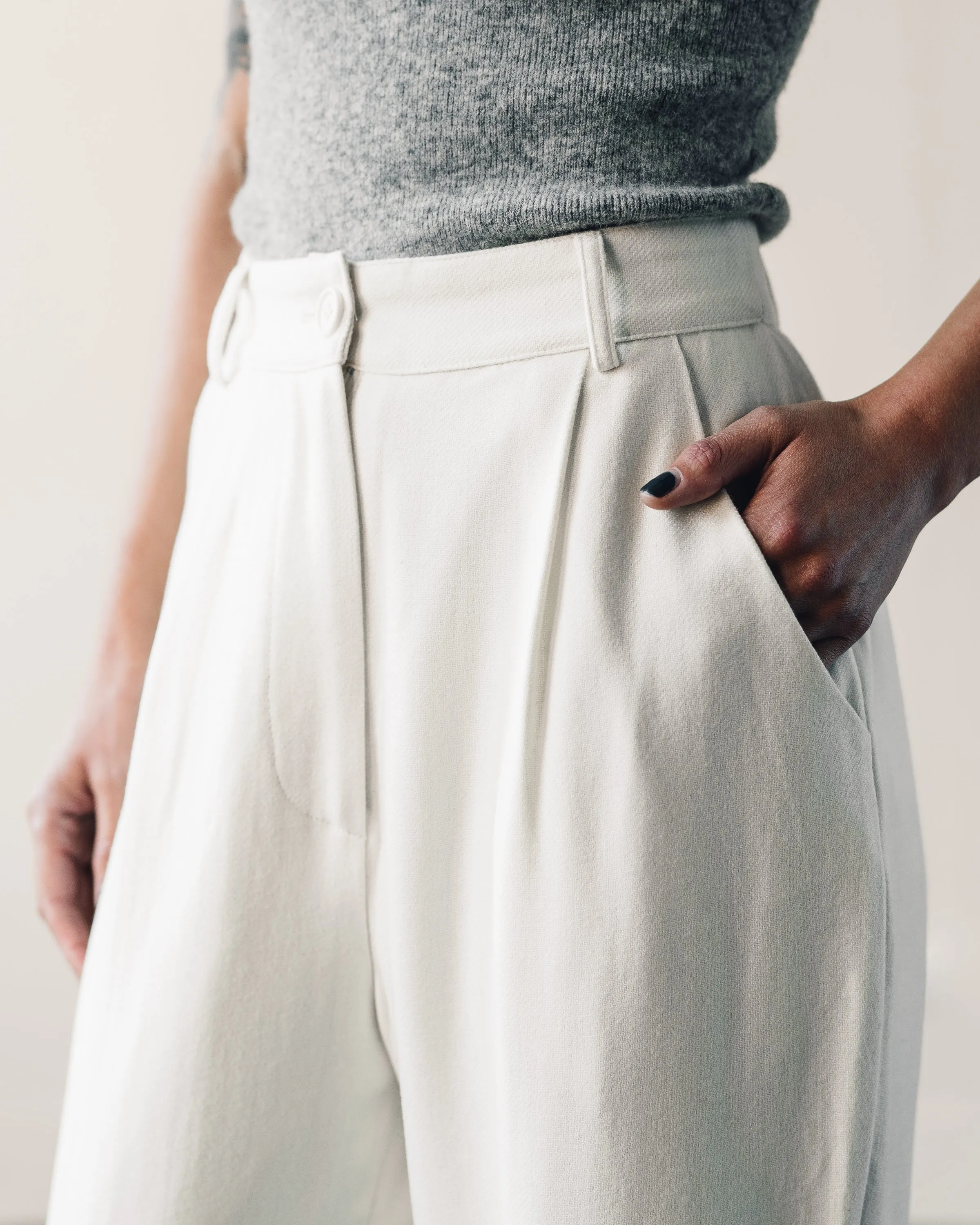 7115 Painter Wool Trouser, Off-White