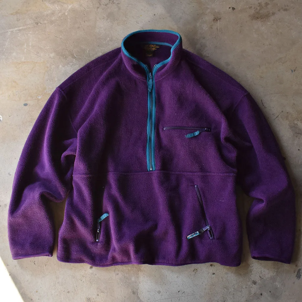 80’s Eddie Bauer 黒タグ！ ナイスカラー！ ハーフジップ フリース プルオーバー USA製 231130H