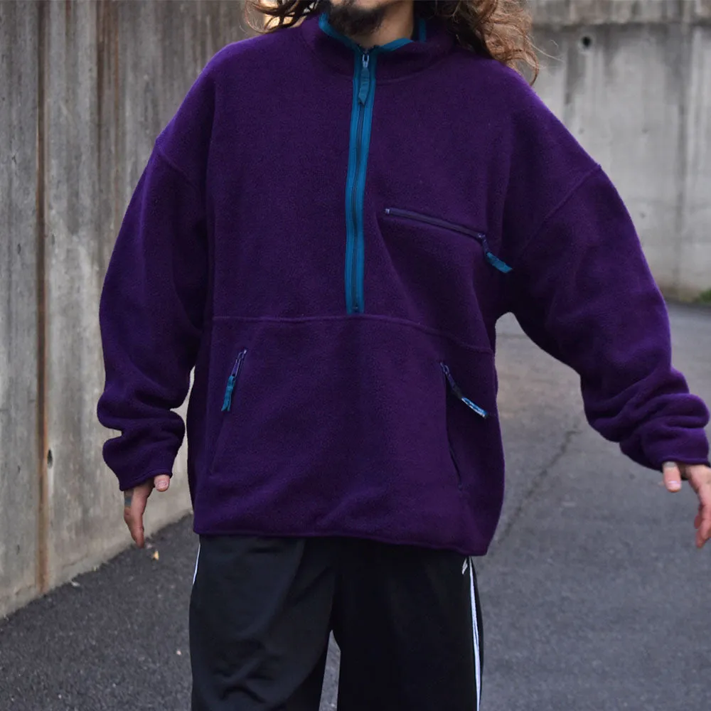 80’s Eddie Bauer 黒タグ！ ナイスカラー！ ハーフジップ フリース プルオーバー USA製 231130H