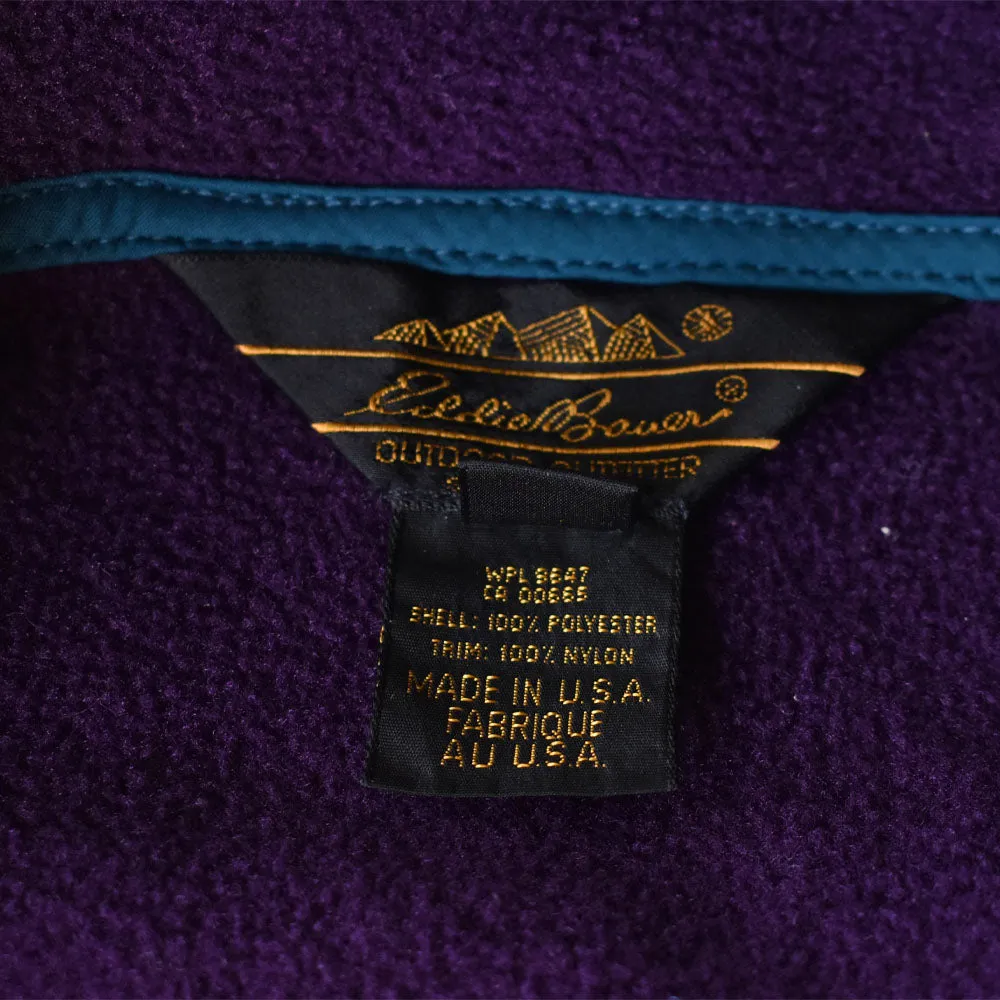 80’s Eddie Bauer 黒タグ！ ナイスカラー！ ハーフジップ フリース プルオーバー USA製 231130H