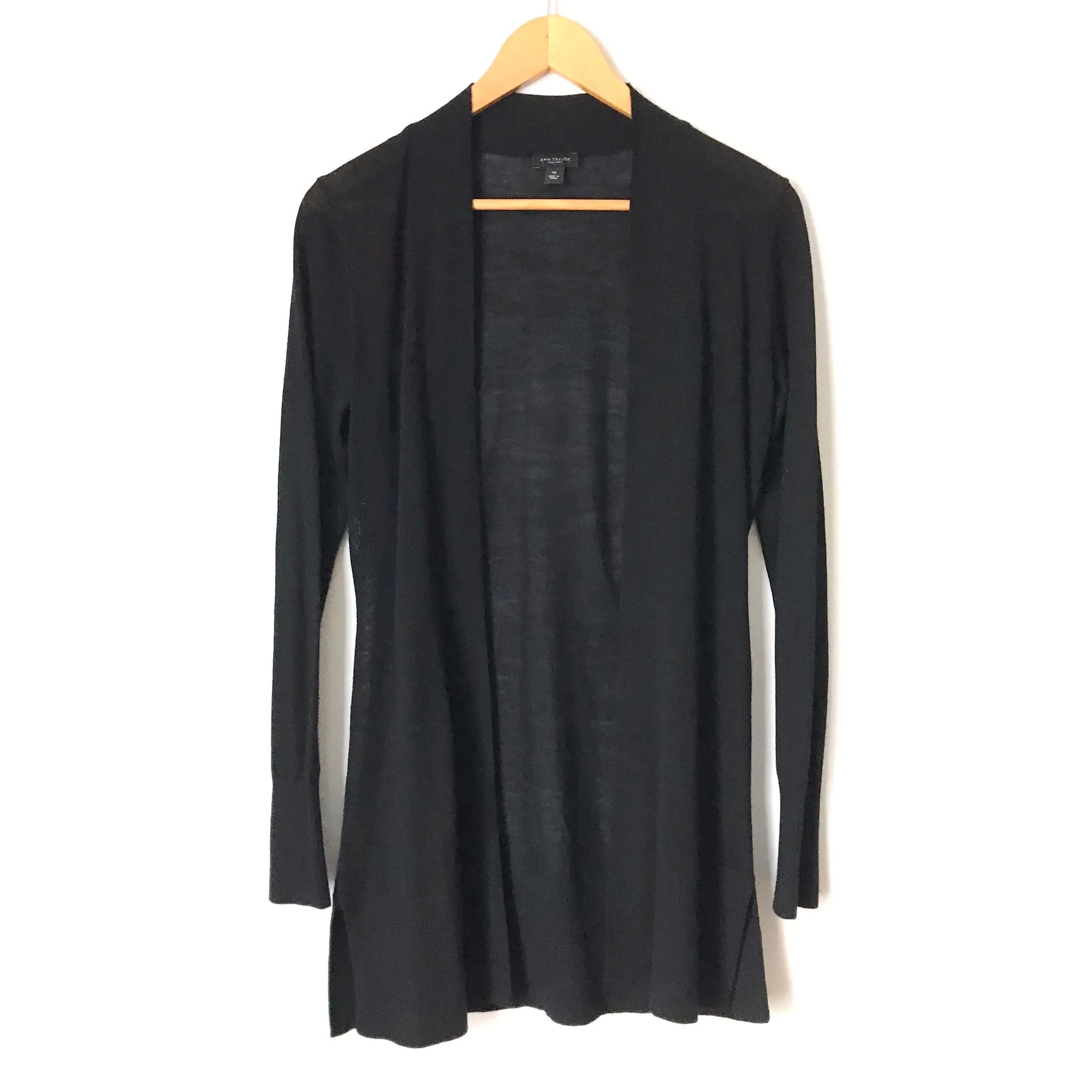 Ann Taylor Black Open Front Cardigan- Size XS