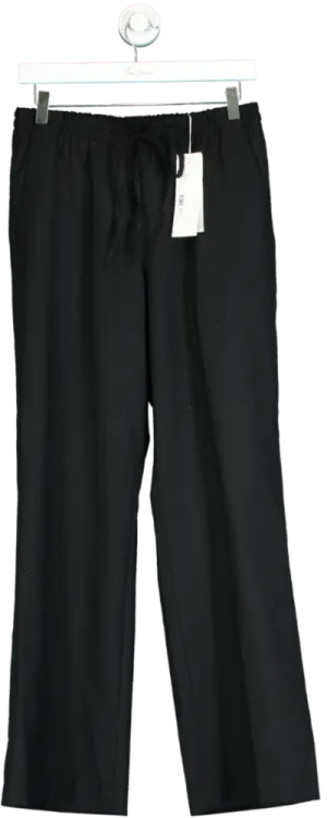 Arket Black High Waist Straight leg Wool Suit Trouser UK 12