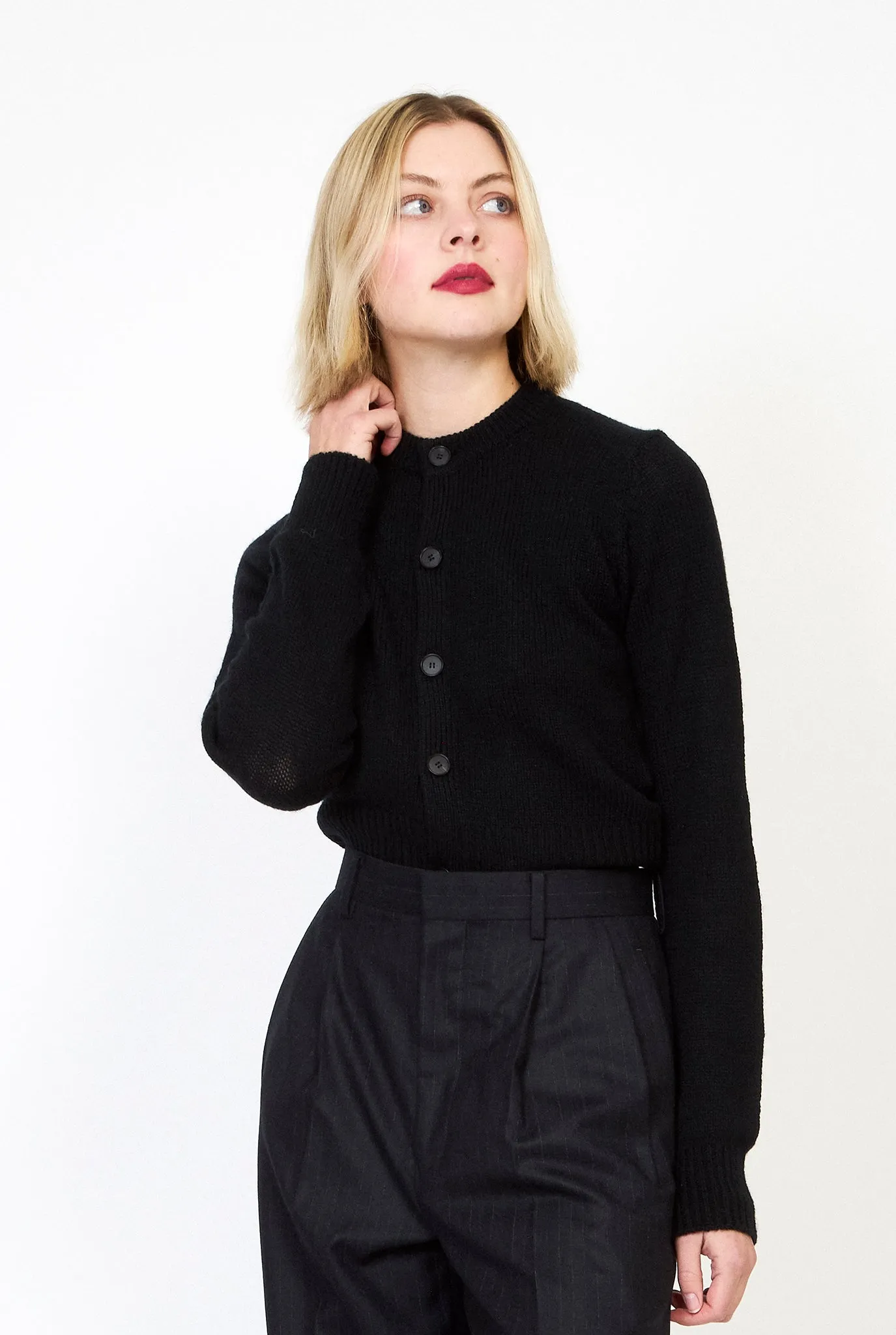 AURALEE Wool Cashmere Silk Knit Cardigan