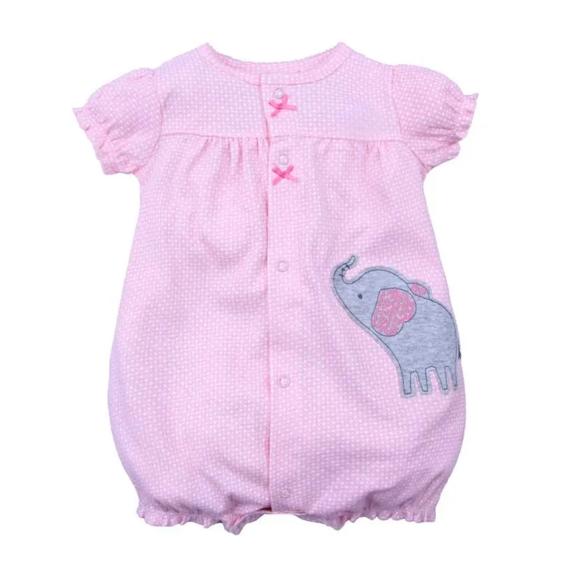 Baby Romper Shorts Combo- Cute Butterfly and Pink Elephant