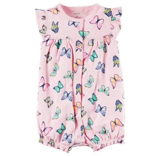Baby Romper Shorts Combo- Cute Butterfly and Pink Elephant