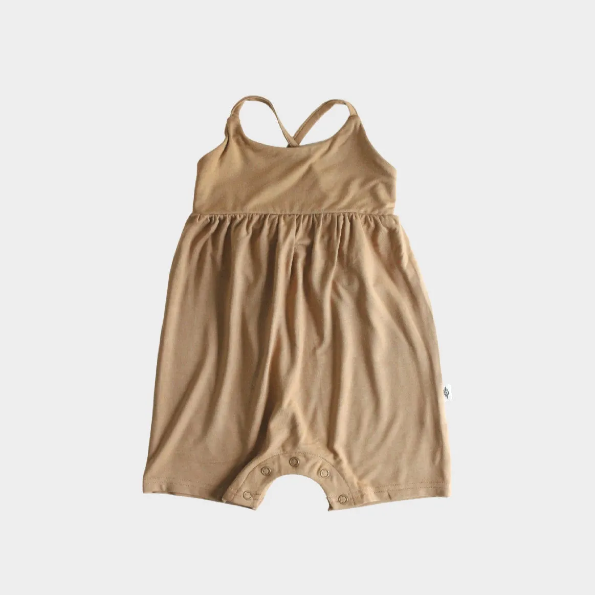 Babysprouts Tie-Back Romper in Camel