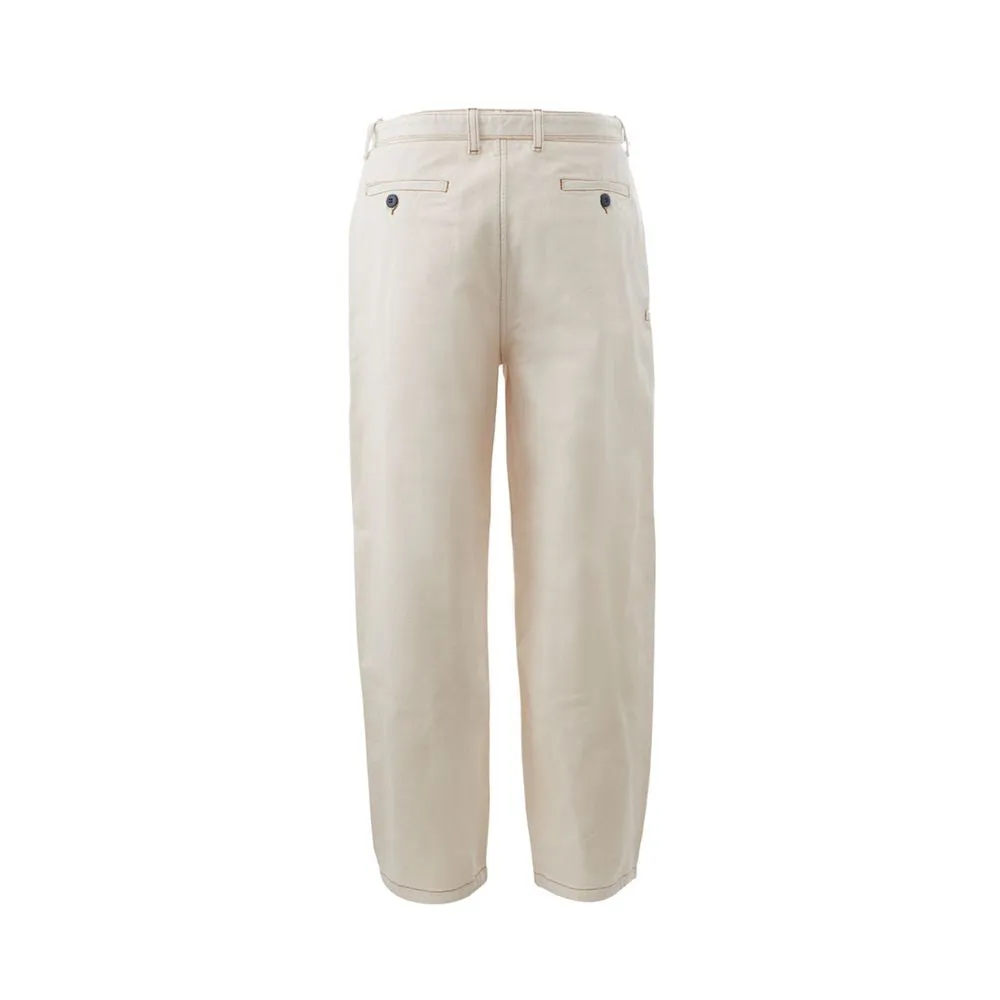 Beige Cotton Chic Trousers