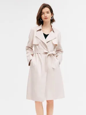 Beige Suedette Trench Coat