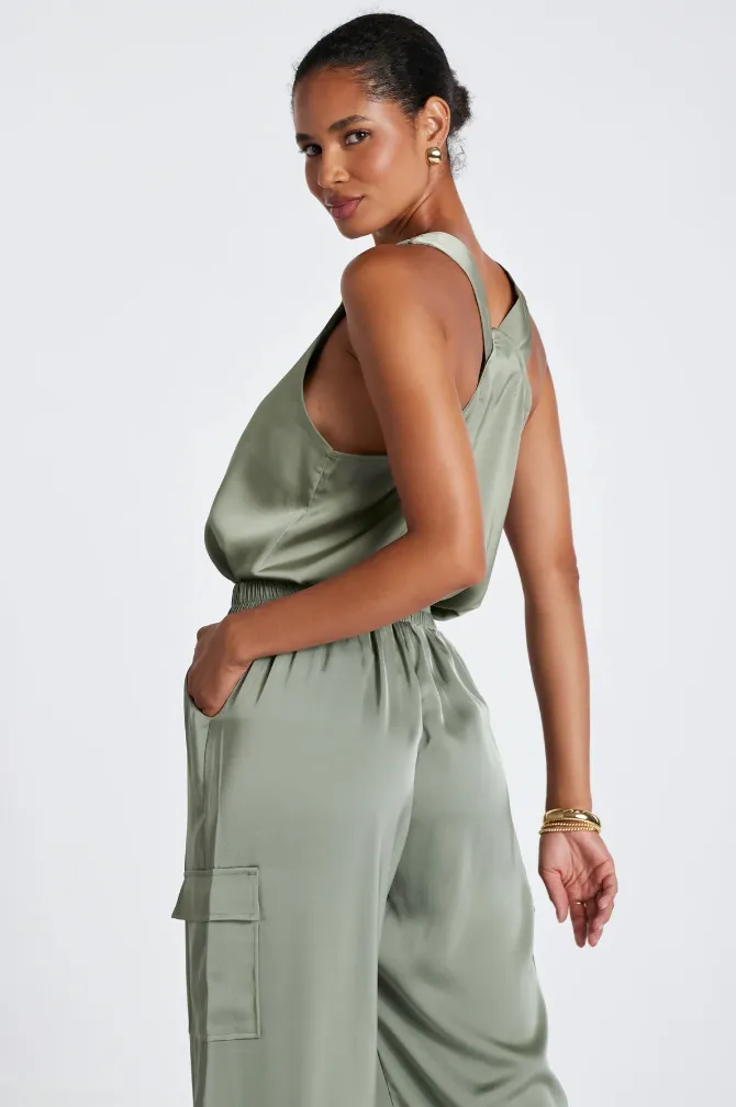 Bishop   Young Renee Satin Cami in Olive