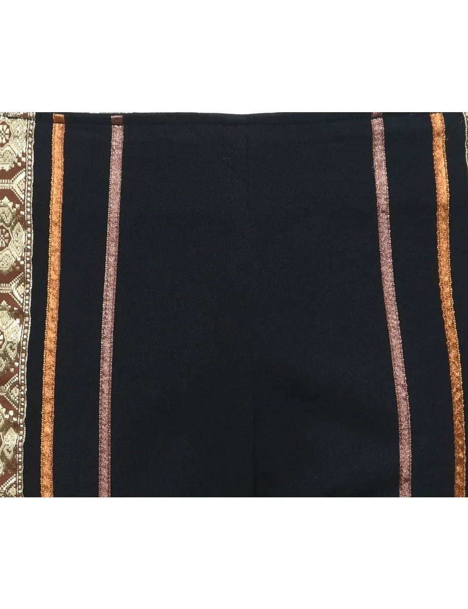 Black Classic Contrast Trim Trousers - W32 L28