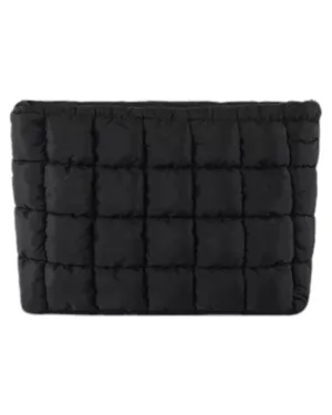 Black Quilted Puffer Cosmetic / Toiletries Bag