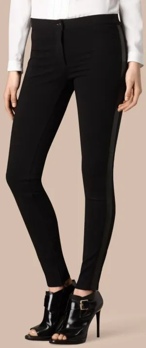 Black Size Zip Faux-Leather Paneled Skinny Pants