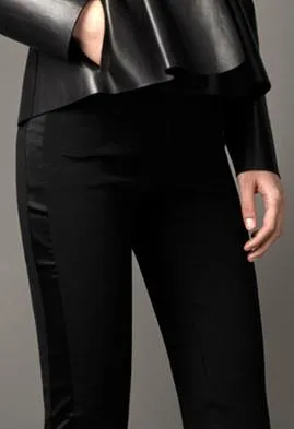 Black Size Zip Faux-Leather Paneled Skinny Pants
