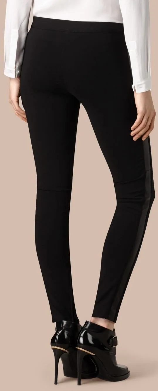 Black Size Zip Faux-Leather Paneled Skinny Pants