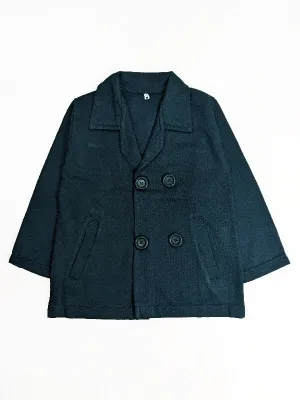 Blue Fleece Trench Coat For Girls MG GWC1