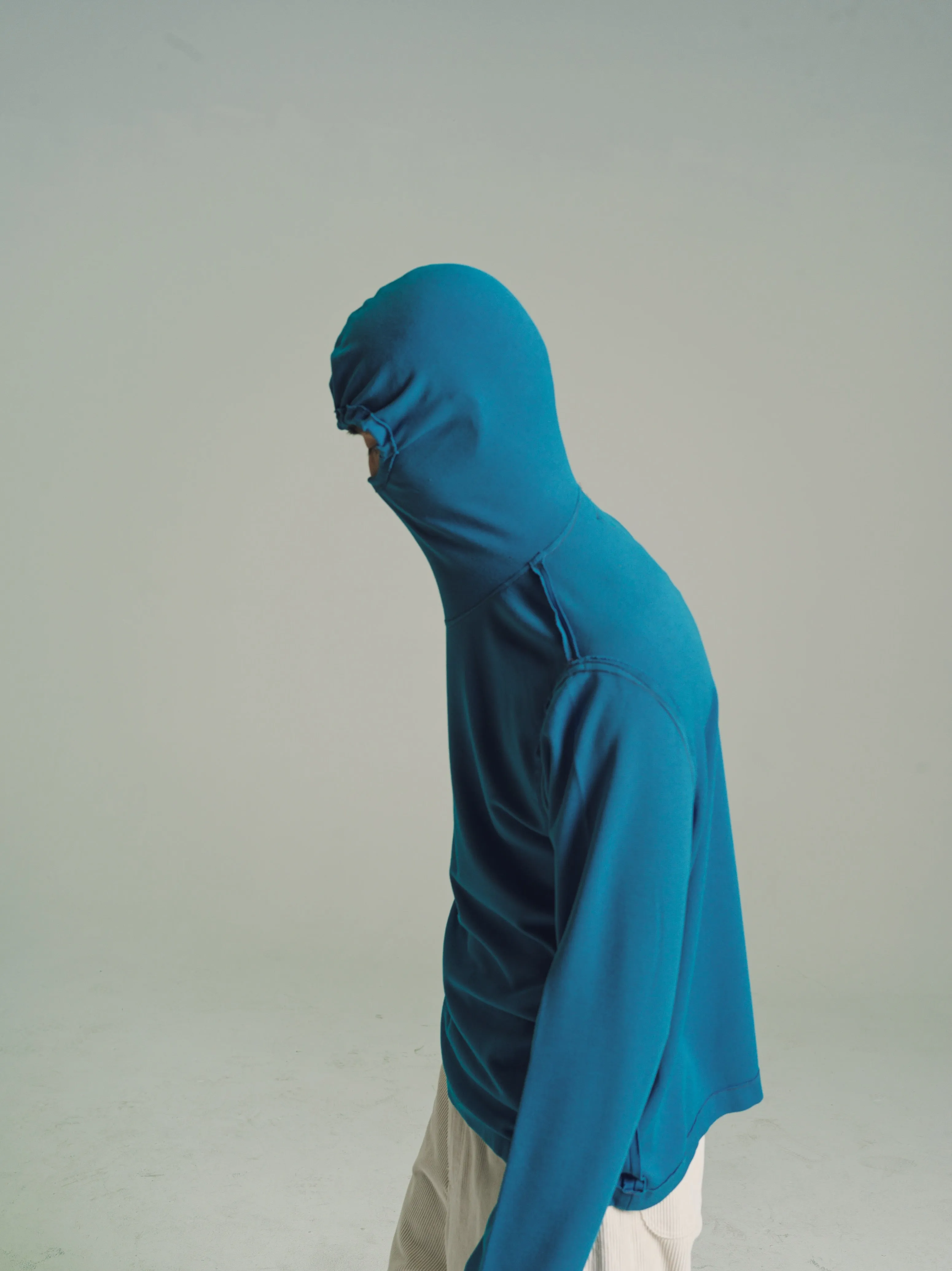 Blue Rib Jersey Balaclava Tee