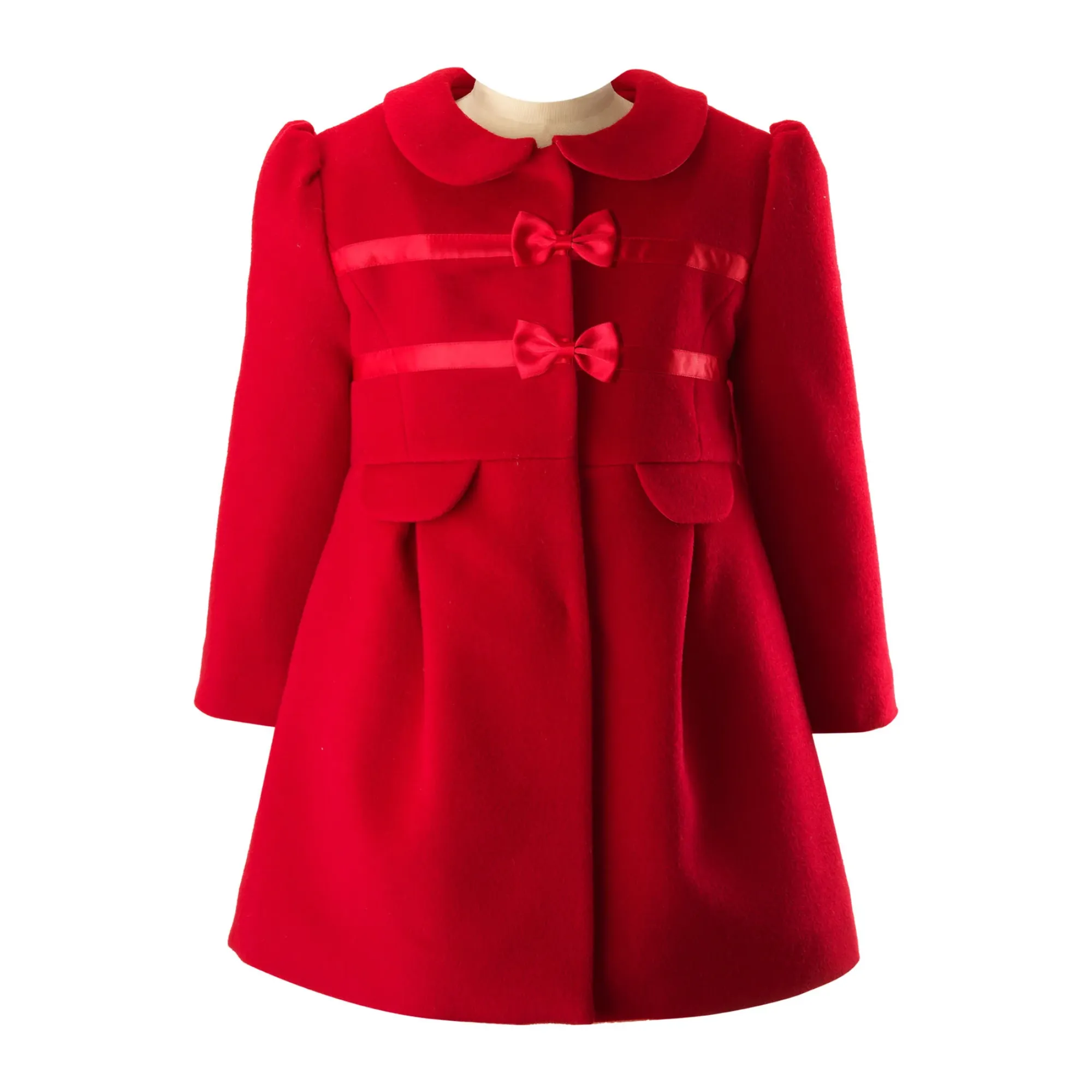 Bow Trim Coat in Red