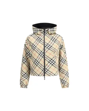 Burberry Reversible Jacket with Adjustable Hood and Zippered Pockets