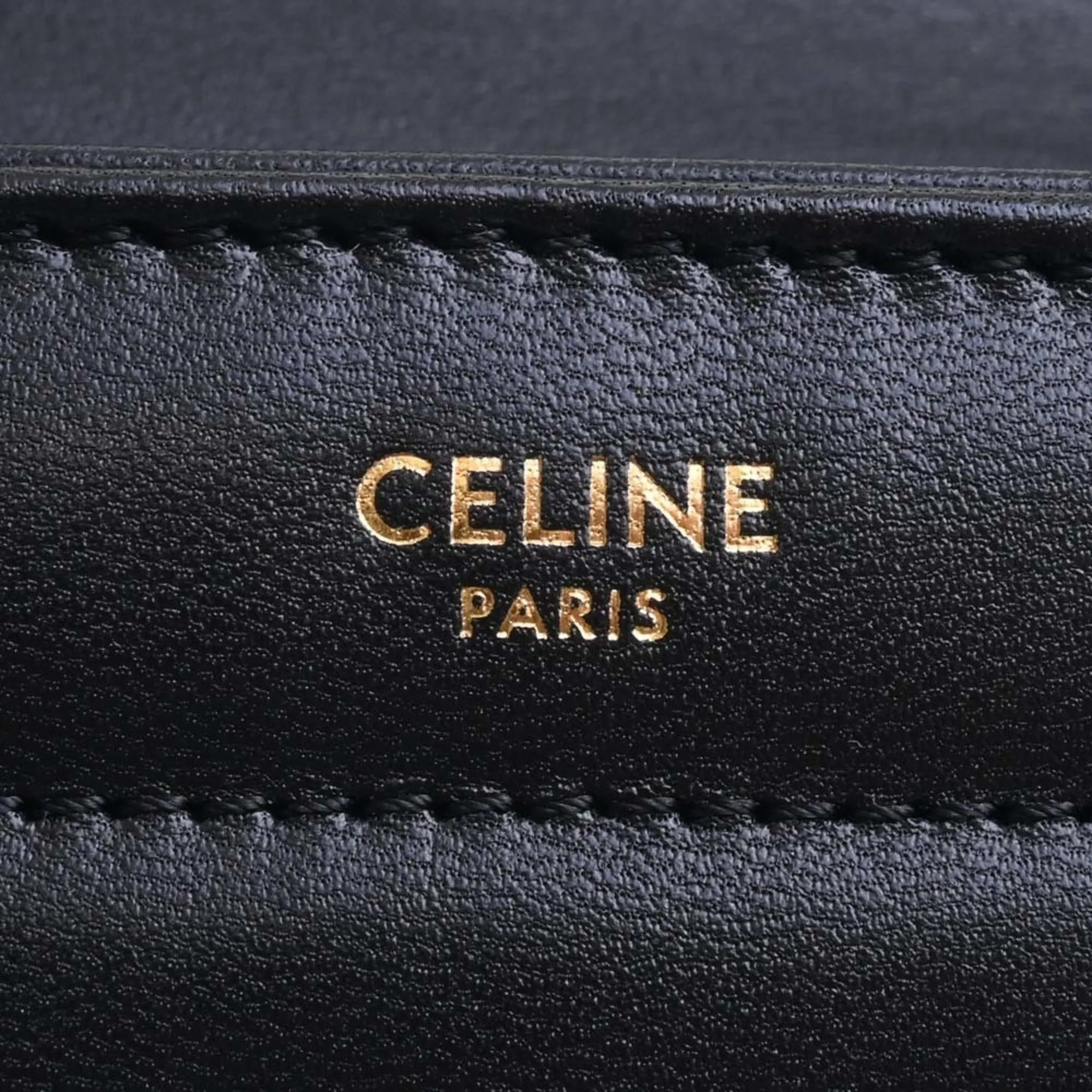 Celine Matelasse Monochrome Leather Chain Shoulder Bag Black Women's
