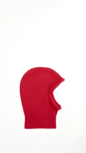 Chunky Wool Acc Balaclava in Red Nadeshiko