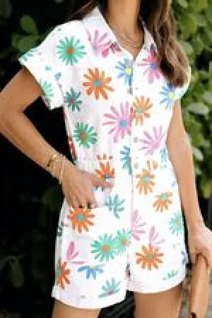 Collared Floral Romper