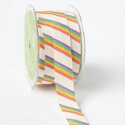 Cotton Ribbon - 3/4" - Vintage Rainbows