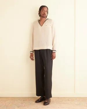 Cricket Shirt - Ecru/Navy