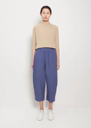 Cropped Cotton Balloon Trousers — Sugar Blue Cropped Cotton Balloon Trousers — Sugar Blue