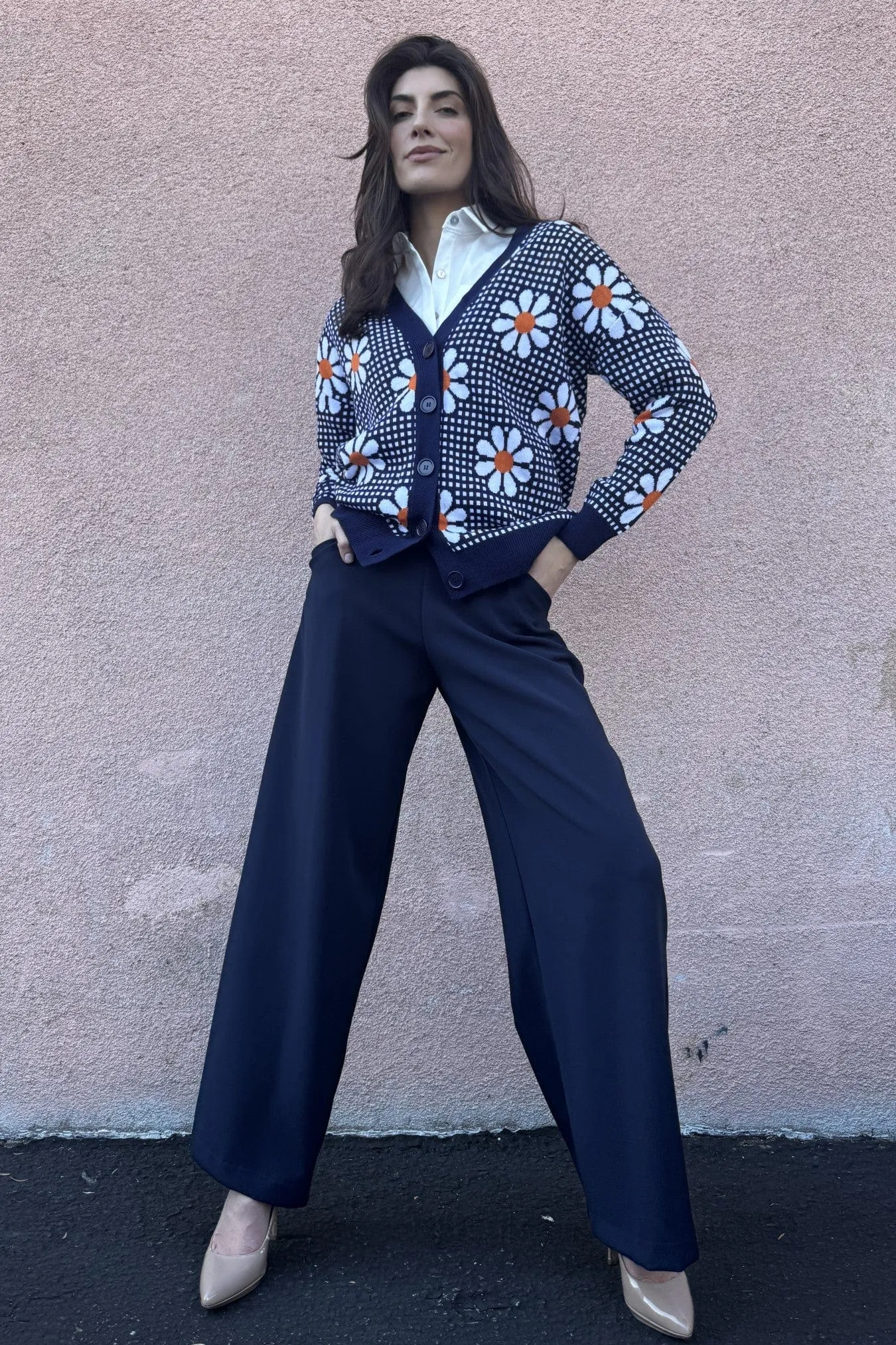 Daisy Navy Cardigan