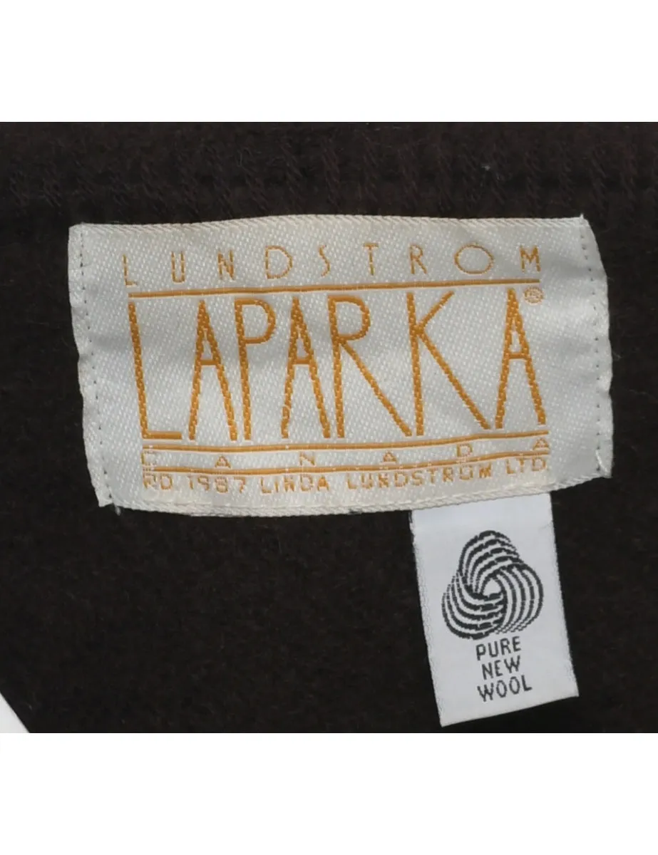 Dark Brown Wool Coat - L