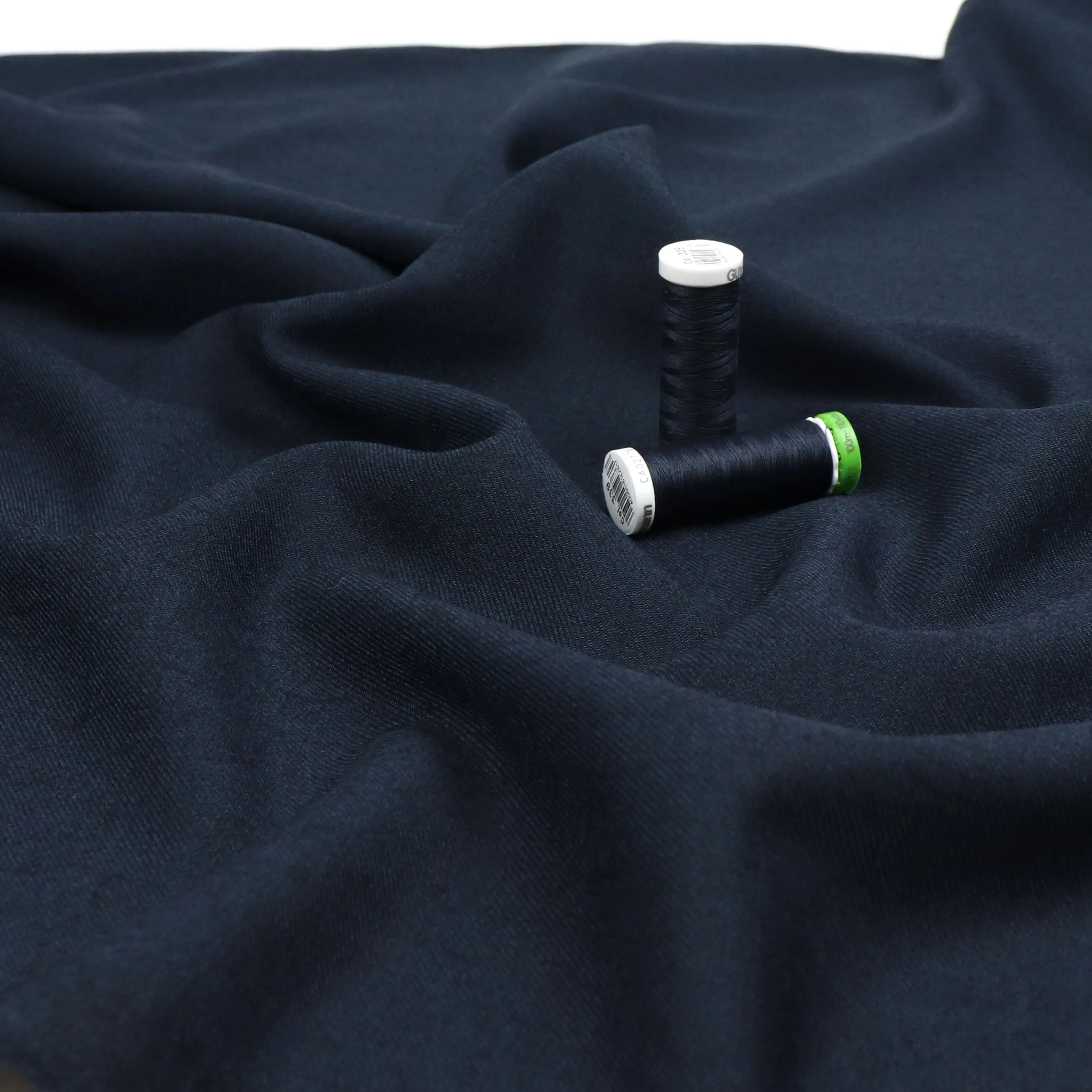 Deadstock Wool Twill Suiting - Blue   Black