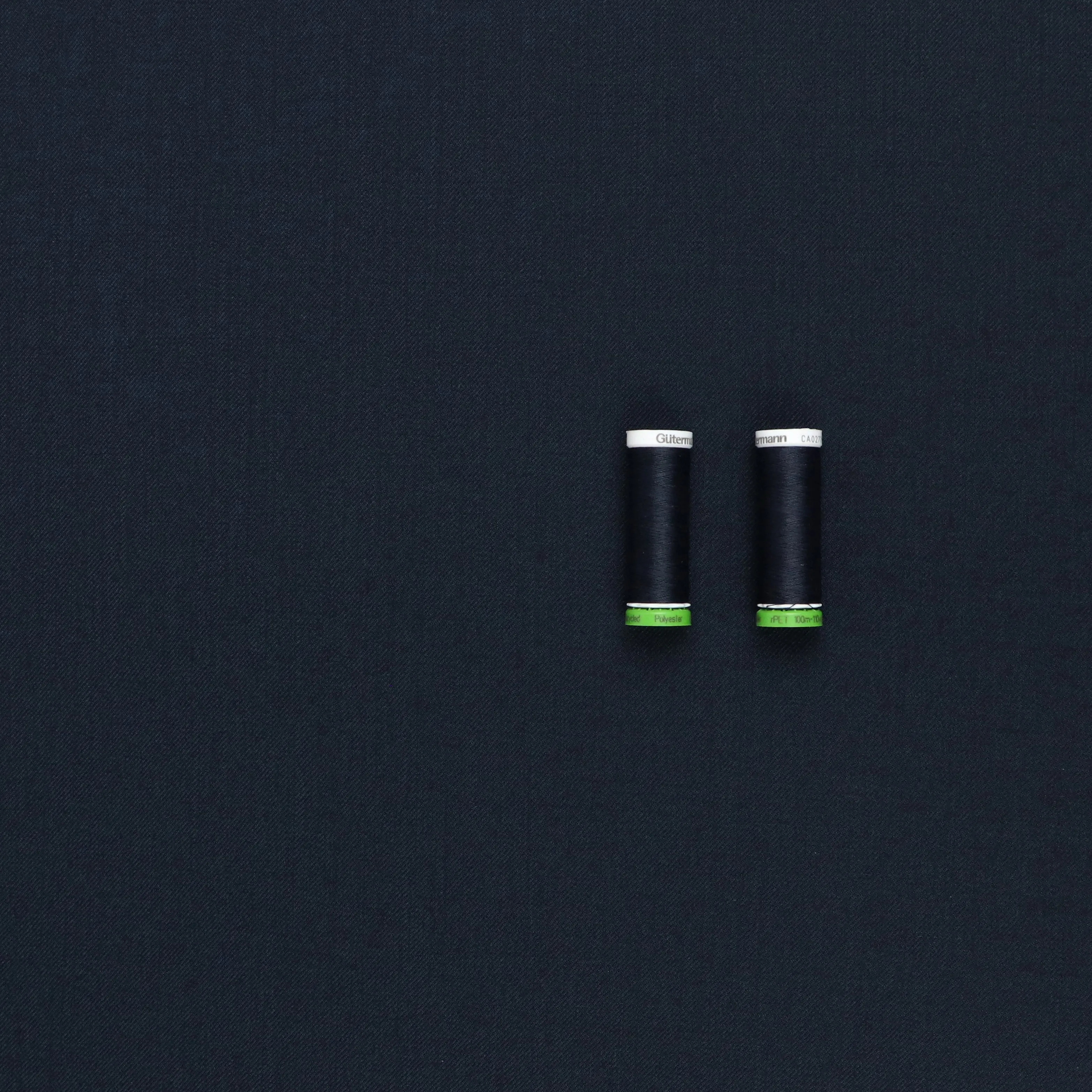 Deadstock Wool Twill Suiting - Blue   Black