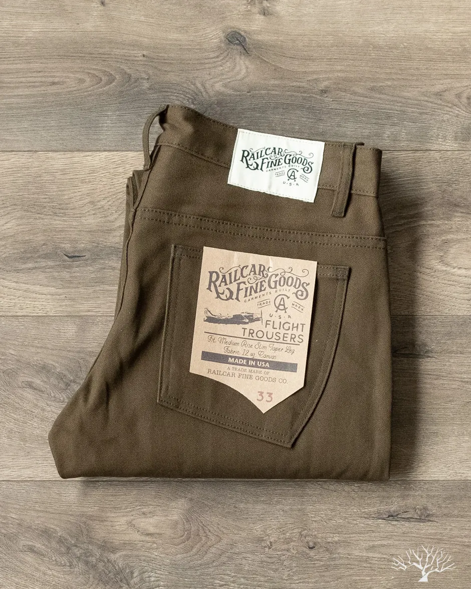 Duck Canvas Flight Trousers - Seaweed Green