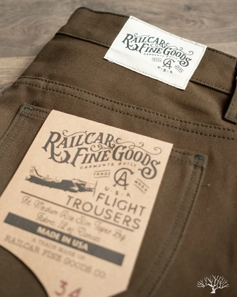 Duck Canvas Flight Trousers - Seaweed Green