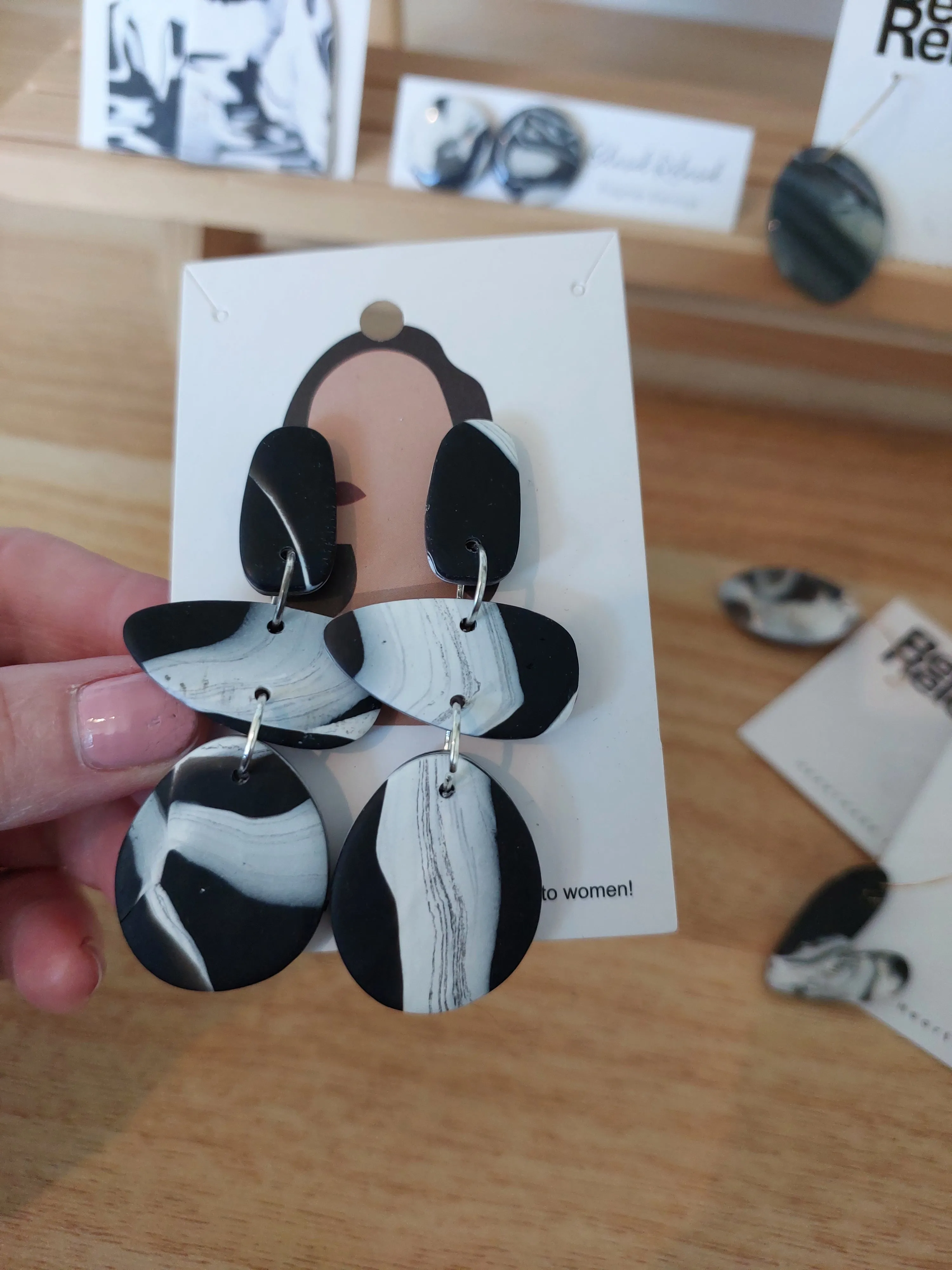 Ear Bling - Big Black and White