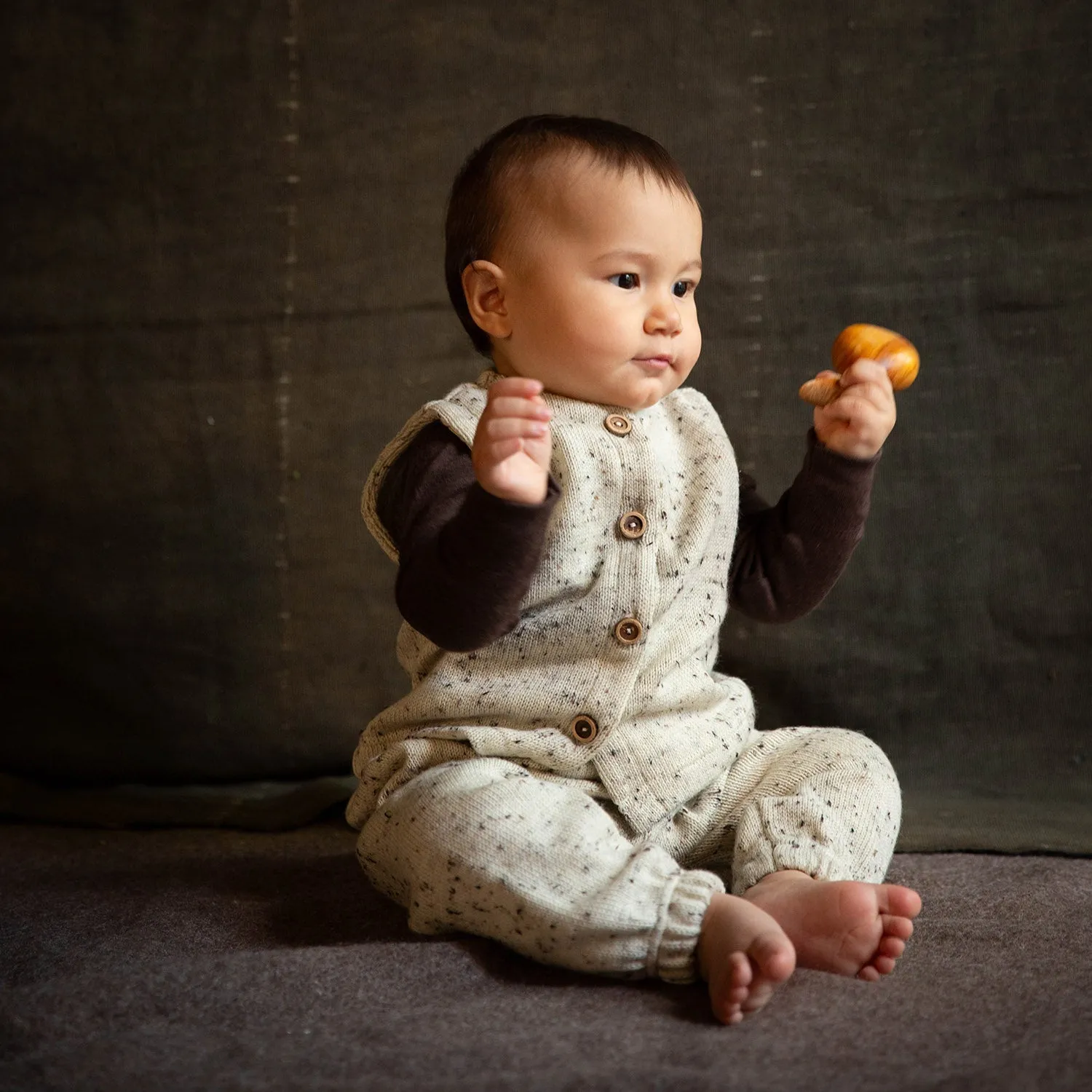 Emu Baby & Kids Trousers - Merino Wool Speckle - Quail