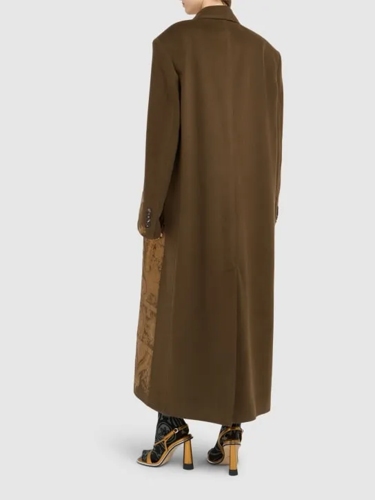 Etro   Wool &amp; cashmere printed long coat 