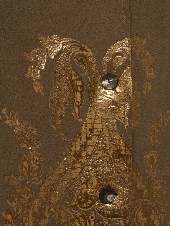 Etro   Wool &amp; cashmere printed long coat 