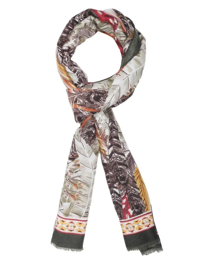 FabSeasons Floral Green Premium Printed Cotton Long Scarves