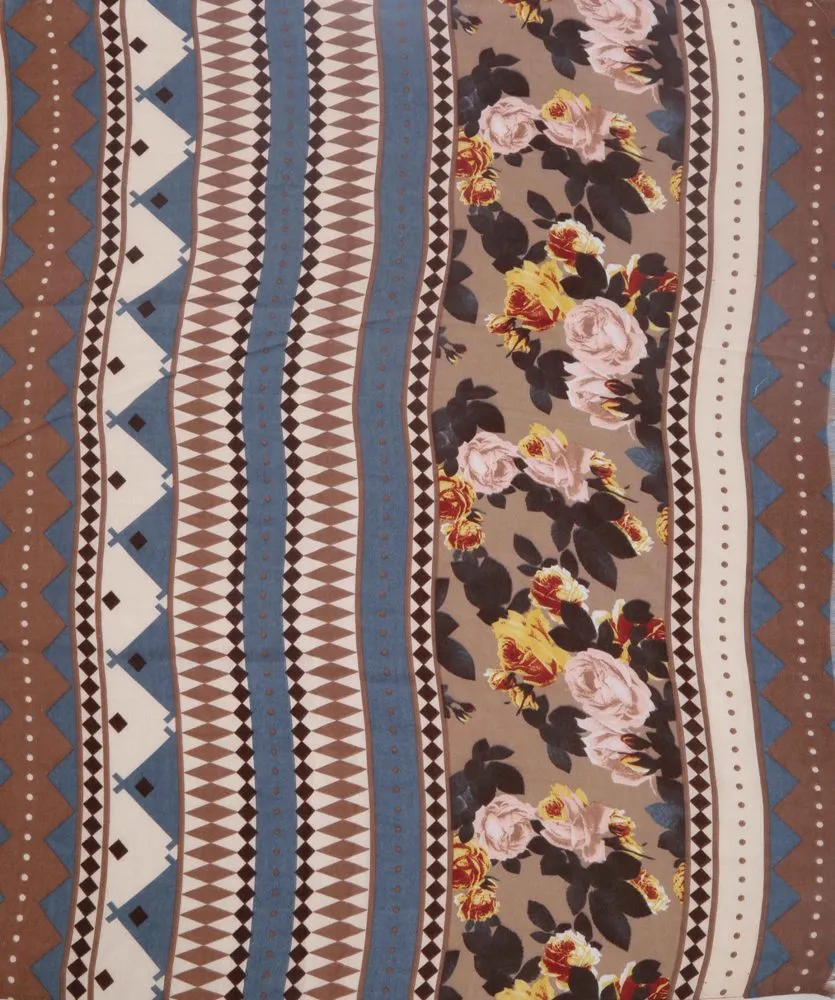 FabSeasons Traditional Brown Viscose Abstract Printed Soft & Stylish Scarf