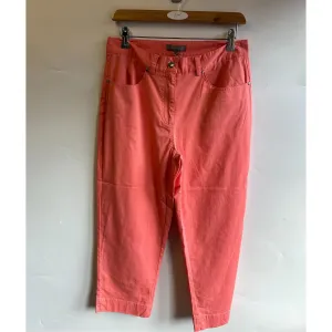 First Avenue 12 Coral Pink Peach Crop Trousers  - 2420