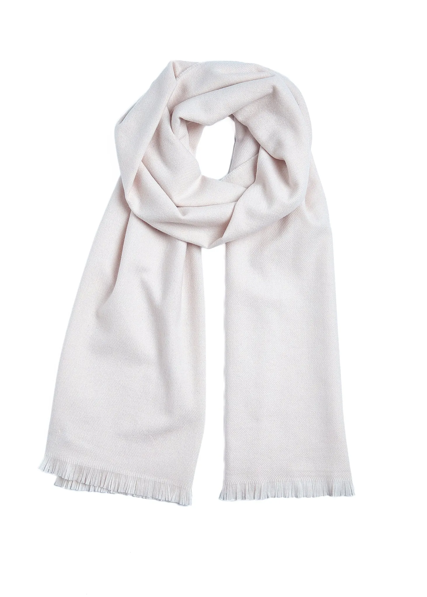 Foxford Beige Fine Wool Cashmere Blend Scarf