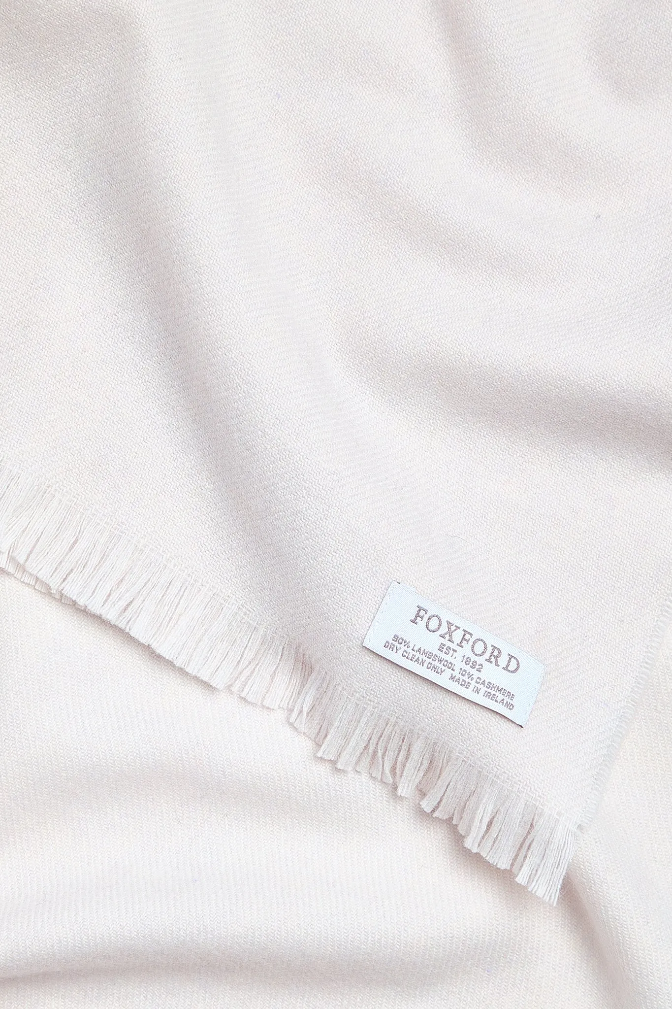 Foxford Beige Fine Wool Cashmere Blend Scarf