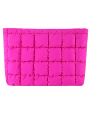 Fuchsia Quilted Puffer Cosmetic / Toiletries Bag
