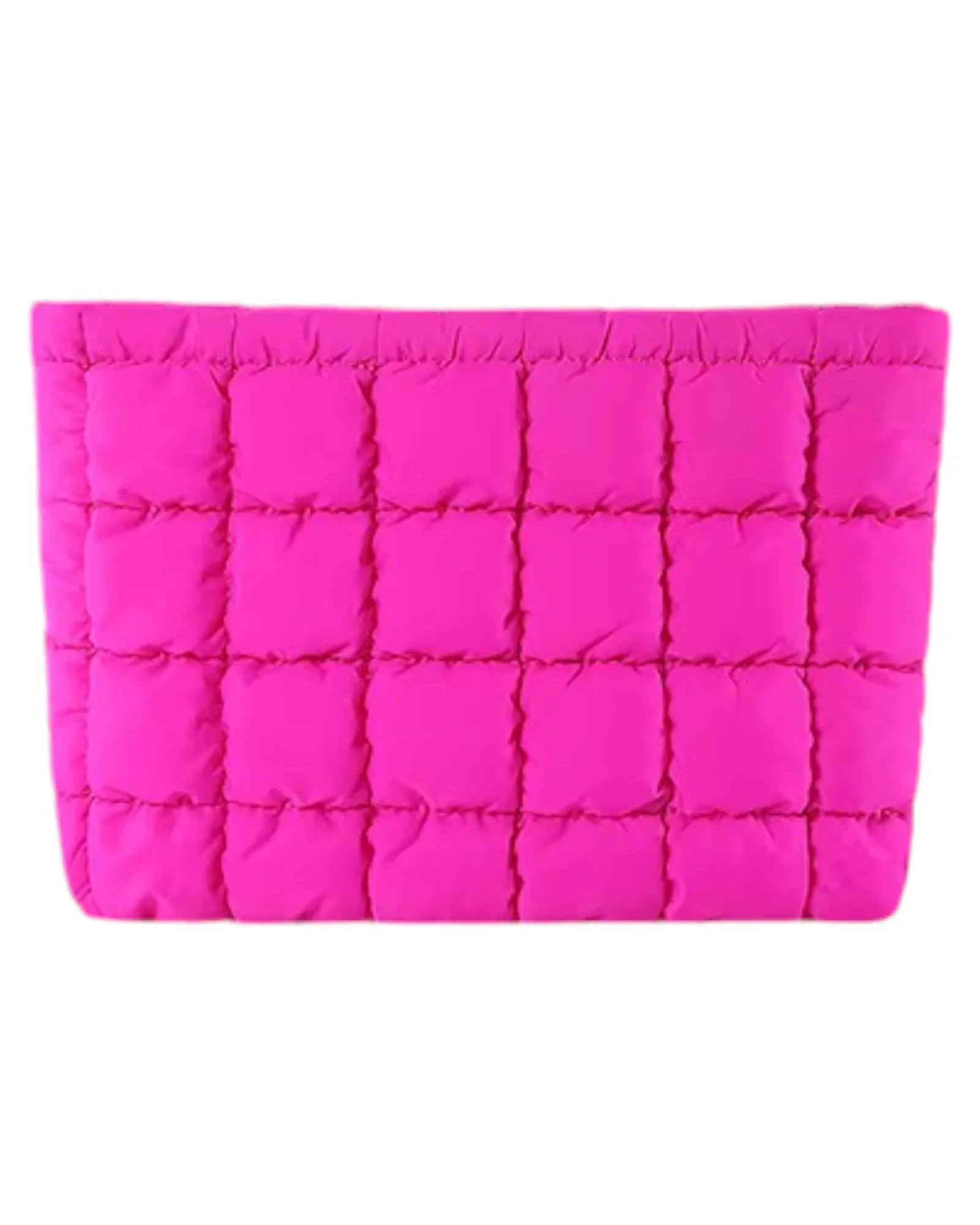 Fuchsia Quilted Puffer Cosmetic / Toiletries Bag