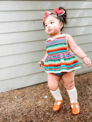 Fuschia Serape Fiesta Romper