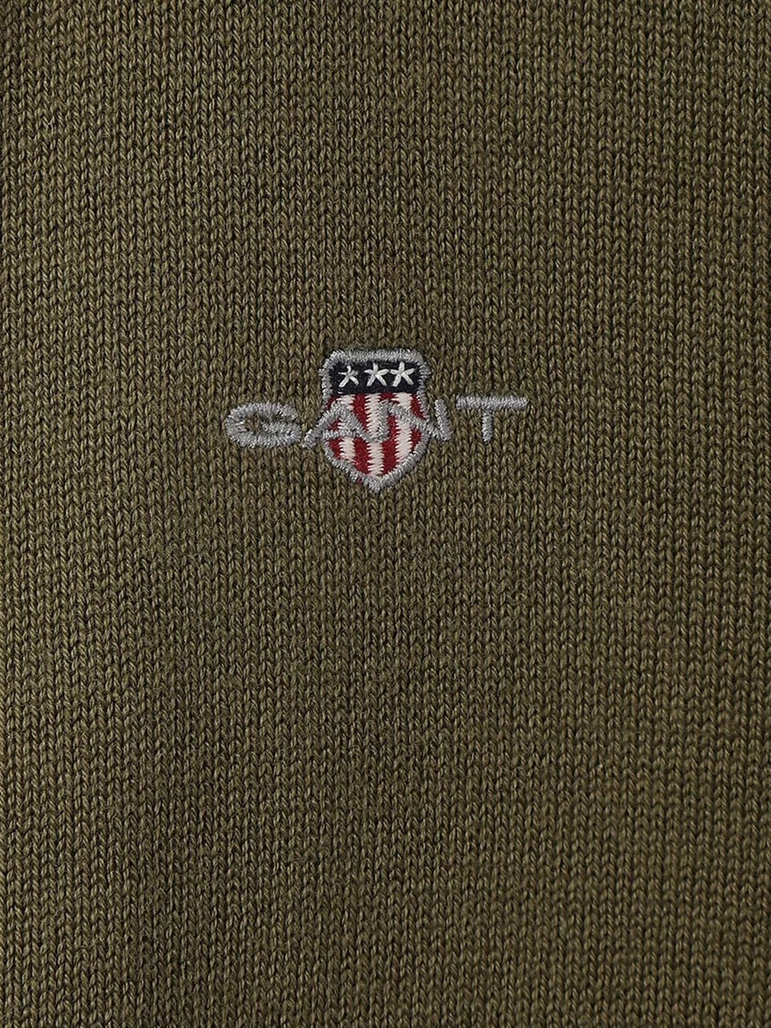 Gant Boys Green Solid Round Neck Full Sleeves Cardigan
